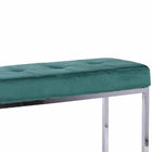 Plata Decor - Cisne Chome Banc avec Velvet Top - Vert-Capacité de poids : 250 lb