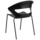 Flash Furniture - Chaise empilable noire de la série HERCULES, capacité de 440 lb-Dossier et siège courbés en plastique noir