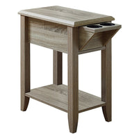 Monarch Specialties - 3198 Table D'Appoint - 23 po H/Taupe Fonce Avec Support A Verre-Table d'appoint compacte et contemporain au fini taupe qui s'adapte à tous les décors