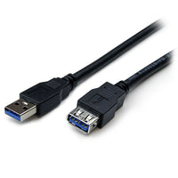 StarTech ® Câble de rallonge USB 3.0 ultra haute vitesse A vers A, mâle/femelle, noir, 1 m-Rallonge un câble USB 3.0 d’un mètre, avec un débit de transfert pouvant atteindre 5 Gbit/s assurant une connectivité idéale même à de plus grandes distances