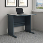 BushMD – Bureau 36 po de la collection Cubix, fini gris ardoise/spectre blanc-Bords robustes en caoutchouc résistants aux chocs
