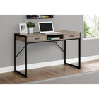 Monarch Specialties - 7365 Bureau 48 po L - Taupe Fonce/Metal Noir-Deux tiroirs spacieux avec poignées de couleur noir