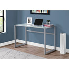 Monarch Specialties - 7380 Bureau 48 po L - Metal Argent/Verre Trempe Givre-Idéal pour un ordinateur portable
