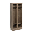 Prepac - Meuble de rangement étroit pour vestibule - gris vieilli - ensemble de 2-Offerte en finis gris vieilli (DRON-0015-2M) et blanc (WRON-0015-2M)