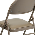 Flash Furniture – Chaise pliante en métal HERCULES grande capacité à poignée, 3 barreaux, vinyle beige (HAMC705AV3BGE)-À deux charnières
