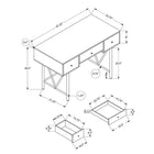 Monarch Specialties - 7672 Bureau 48 po L - Faux Bois Pale/Metal Noir-Assemblage requis: instructions illustrées et tout le matériel sont fournis pour la commodité (des outils supplémentaires peuvent être nécessaires)