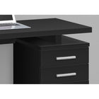 Monarch Specialties - 7691 Bureau 48 po L - Noir Orientation Gauche Ou Droite-Pied rectangulaire en bois fini noir de 2 pouces d'épaisseur et poignées de tiroir en métal au fini argenté contrastante