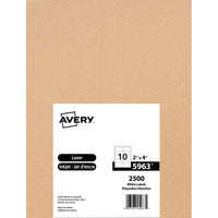 Avery - Étiquettes d'expédition laser 5963 permanentes avec TrueBlockâ„¢, 4 po x 2 po, blanc, paq./2500-Technologie TrueBlock pour réellement couvrir tout ce qu'il y a dessous