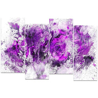 Designart – Art imprimé sur toile, fleurs pourpre royale, 4 panneaux (PT3414-2-271)-Impression