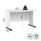 Bush Business Furniture - Bureau de jeu 48 po l Studio A - blanc/blanc-La surface de 48 po du bureau comprend un passe-fils integre pour garder les fils et les câbles en ordre