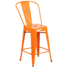 Flash Furniture – Tabouret de comptoir en métal, intérieur/extérieur, hauteur de 24 po, orange (CH3132024GBOR)-Capacité de poids de 500 lb