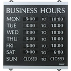 Headline Sign - Affiche série Century « HEURES OUVRABLES », 14 po x 13 po, anglais-Style contemporain, construction durable en plastique  