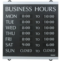 Headline Sign - Affiche série Century « HEURES OUVRABLES », 14 po x 13 po, anglais-Style contemporain, construction durable en plastique  