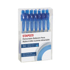 Staples® - Stylos à bille, pointe rétractable, avec prise, 1,0 mm, bleu, paq./14-Stylos à bille à pointe rétractable  