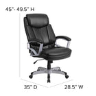 Flash Furniture - Fauteuil direction pivotant HERCULES Big and Tall, capacité de 500 lb, cuir noir (GO18501LEA)-Bouton de réglage de la tension d'inclinaison