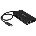 StarTech Adaptateur multiport USB Type-C pour portatif, Power Delivery, HDMI 4K, GbE, USB 3.0 (DKT30CHPD)-Étendez la connectivité de votre ordinateur portable au nombre de ports limité à l'aide du câble USB-C pratique et intégré