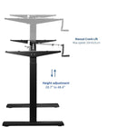 Uplite Cadre De Bureau Ergonomique Manuel-Système Réglable À Manivelle-Noir-DIMENSIONS DU CADRE DEBOUT - 51.2” x 22.5” x 48.42"