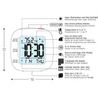 Marathon - Réveil compact Cl030058wh avec température et date, 3 x 3 x 1 po, blanc-Quartz (fonctionnement à pile)
