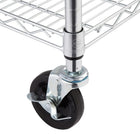 Étagère grillagée robuste à 5 tablettes TRINITY munie de roulettes – Chrome (TBFC-0904)-Capacité de charge sur les roulettes (poids réparti uniformément): 72,57 kg / 160 lb par tablette, Capacité de charge totale de 362,87 kg / 800 lb