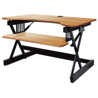 Rocelco - Support de bureau haut de gamme DADR-40 à hauteur réglable - 40 po - avec portée verticale allongée - Teck-Support de bureau à hauteur réglable avec portée verticale allongée