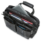 Mancini - Mallette pour portatif de 15,6 po 99-5466 avec pochette sécurisé RFID, deux compartiments, 16,25 x 4 x 12 po, noir-Pochette avant munie de la technologie RFID la plus récente