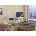 ShoppingAll - Bras à ressort à gaz pour double moniteur et ordinateur portable - Blanc-Les bras d'extension peuvent être retirés pour plus de réglage d'angle et de position