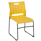 Flash Furniture - Chaise empilable avec base luge de série Hercule, capacité de 881 lb, avec dossier ventilé, jaune (RUT2YL)-Capacité de poids de 881 lb