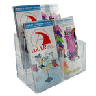 Azar Displays – Porte-brochures de comptoir à 2 niveaux avec 3 plis et 4 pochettes, 2/paquet (252812)-Fabriqué en acrylique
