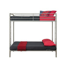 Lit superposé une place/futon - Argenté-Échelle sur le côté, garde-corps au lit du haut et mécanisme de protection pour les enfants offrant une plus grande sécurité