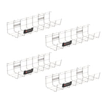 ShoppingAll - Chemin de câbles sous le bureau - Blanc - Lot de 4-Rack Large Et Spacieux:Profitez de notre espace de rangement de 120 mm x 420 mm qui garde les câbles et multiprises hors de vue pour un poste de travail sans encombrement