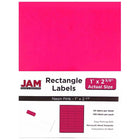 JAM Paper Étiquettes postales de couleur néon fluorescent, 1 x 2 5/8 po, rouge néon, 360 par paquet-Rose
