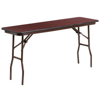 Flash Furniture – Table pliante rectangulaire avec surface en stratifié acajou de 18 x 60 po (YT1860HIGHWAL)-Table commerciale prête à l'emploi