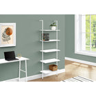 Monarch Specialties - 3687 72 po H Etagere Echelle - Blanc/Metal Blanc-Les 5 étagères ouvertes ont une grande surface pour les plantes, les livres et autres accessoires de décoration