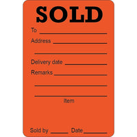 Grand autocollant «Sold», 2 x 3 po, 250/rouleau-Papier adhésif