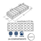 Azar Display – Plateau 24 compartiments ronds pour mascara et cosmétiques pour panneau perforé, 0,75 diam. 2/paquet (225535)-Transparent
