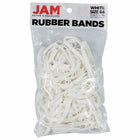 JAM PAPER - elastiques colores, Taille 64, Paquet de 100, Blanc-Couleur : Blanc