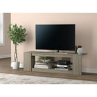 Safdie & Co. 55L Meuble Tv - Verre Trempé - Taupe Foncé 2 Étagères-Gardez Tous Vos Appareils Électroniques Et Multimédias Organisés Avec Cette Pièce Durable Et De Qualité.