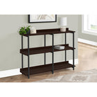 Monarch Specialties - 2215 Table D'Appoint 48 po L - Console Espresso/Metal Noir-Garantie : 1 an limite pour les pieces