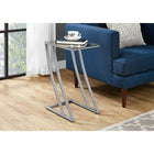 Monarch Specialties - 3090 Table D'Appoint - Metal Argent Avec Verre Trempe-Dessus de table en verre trempé idéal pour placer des boissons, des collations ou une tablette