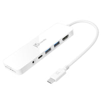 J5Create - Hub USB-C multiport avec Power Delivery - Blanc-Power Delivery 3.0 fournit jusqu'à 60 W de puissance de charge