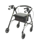 Drive Medical - Rollator avec dossier et siège rembourré, noir-Vient avec un nouveau siège rembourré sans couture