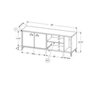 Monarch Specialties - 2841 Meuble Tv - 60 po L/Dessus Simili-Ciment Gris/Blanc-Les details de conception reflechis incluent des charnieres dans les armoires pour une ouverture et une fermeture en douceur, des protections de sol pour les pieds en metal pour aider a prevenir les rayures et une ouverture a l'arriere de la zone de rangement horizontale superieure pour une gestion facile des cables