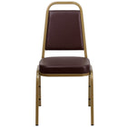 Flash Furniture – Chaise banquet empilable HERCULES à dossier trapèze, siège 2,5 po, doré, vinyle brun (FDBHF1AGBN)-Chaise de banquet multi-usages