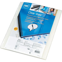 GBC - Couvertures de présentation Clear View Premium Plus, givré, coins carrés, paq./25-Mélangez et agencez les les couvertures avant et arrière pour ajouter une touche personnelle   
