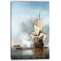 Designart – Toile imprimée de Willem Van de Velde, Le coup de canon (PT5000-16-32)-Impression