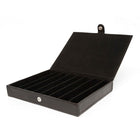 Ashlin – Avellino Boîte pour Huit Stylos avec Rabat et Bouton – Noir-Conçue pour accueillir 8 stylos de taille moyenne (ou cigares minces)