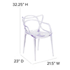 Flash Furniture - Chaise auxiliaire empilable transparente de la série Nesting-Structure moulée en polycarbonate