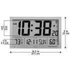 Marathon - Horloge atomique numérique Slim-Jumbo murale, gris graphite-AUTO-RÉGLAGE - utilise les fréquences radio diffusées de l'horloge atomique colourado de NIST