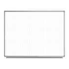 Tableau blanc fantôme magnétique mural Luxor, 48 po x 36 po-Tableau blanc magnétique de 48 po x 36 po avec motif de grille fantôme de 2 po x 2 po