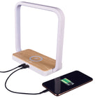 Station de charge et veilleuse sans fil OttLite - Blanc et Grain de Bois-Charge sans fil pour les téléphones compatibles Qi